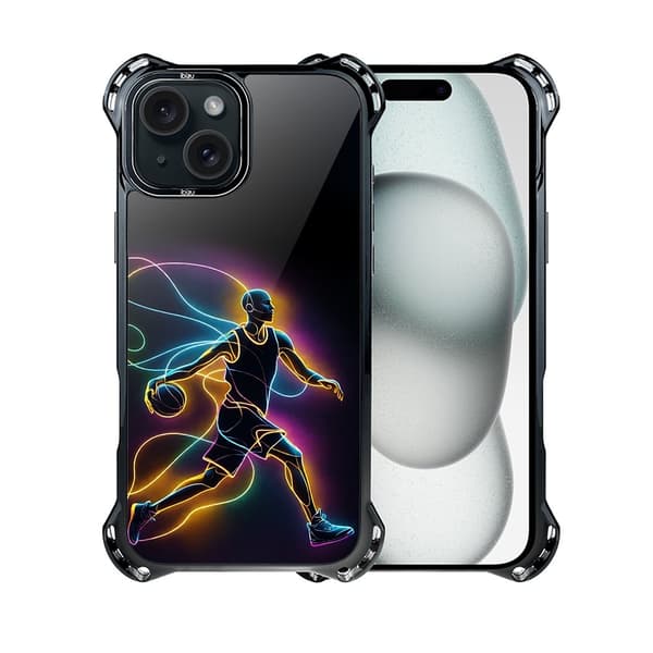 iPhone 15-fodral IBIZU DropGuard Ultra med MagSafe, #ElectroMove, Basketball Spirit