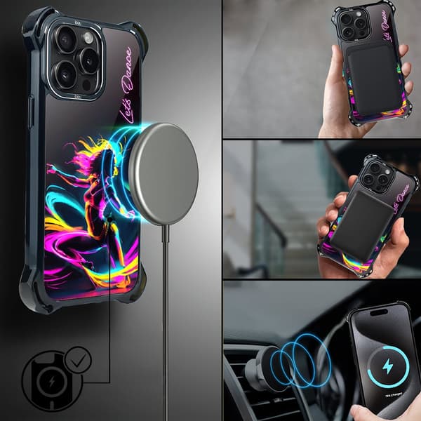 IBIZU DropGuard Ultra iPhone 15 Pro-cover med MagSafe, #ElectroMove, Dance Rhythm