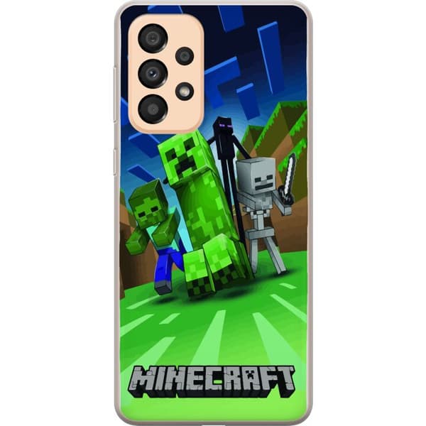 Samsung Galaxy A33 5G Läpinäkyvä kuori Minecraft Creeper mobilskal i klassisk grön pixelstil