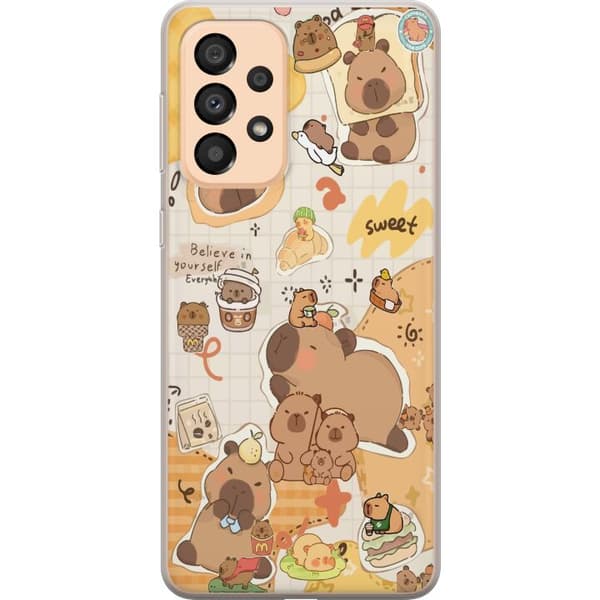 Samsung Galaxy A33 5G Läpinäkyvä kuori Kawaii capybara mobilskal med gulliga djurmotiv