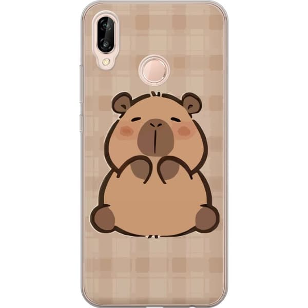 Huawei P20 lite Genomskinligt Skal Mobilskal kawaii capybara flera figurer japansk stil
