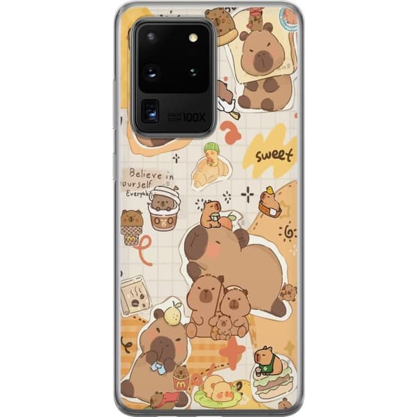 Samsung Galaxy S20 Ultra Gjennomsiktig deksel Kawaii capybara mobilskal med gulliga djurmotiv
