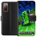 Miniatyrbilde 1 av 3: Samsung Galaxy S20 FE Lommeboketui Minecraft Creeper mobilskal i klassisk grön pixelstil