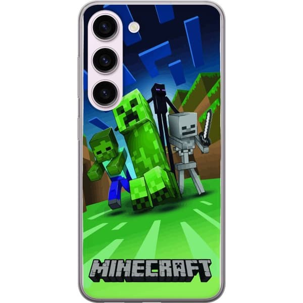 Samsung Galaxy S23 Genomskinligt Skal Minecraft Creeper mobilskal i klassisk grön pixelstil