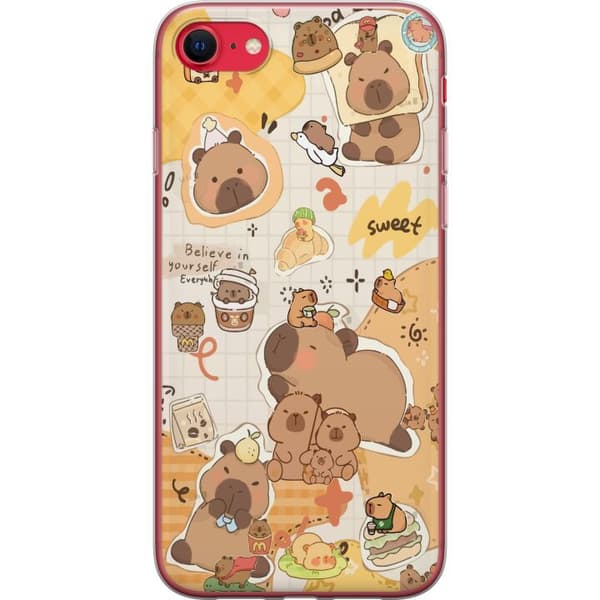 Apple iPhone SE (2020) Genomskinligt Skal Kawaii capybara mobilskal med gulliga djurmotiv