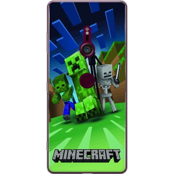 Sony Xperia XZ3 Gennemsigtig cover Minecraft Creeper mobilskal i klassisk grön pixelstil