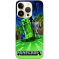 Pikkukuva 1 / 3: Apple iPhone 14 Pro Läpinäkyvä kuori Minecraft Creeper mobilskal i klassisk grön pixelstil
