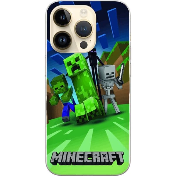Apple iPhone 14 Pro Läpinäkyvä kuori Minecraft Creeper mobilskal i klassisk grön pixelstil