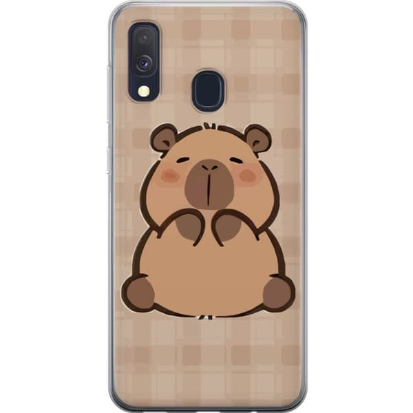 Samsung Galaxy A40 Gennemsigtig cover Mobilskal kawaii capybara flera figurer japansk stil