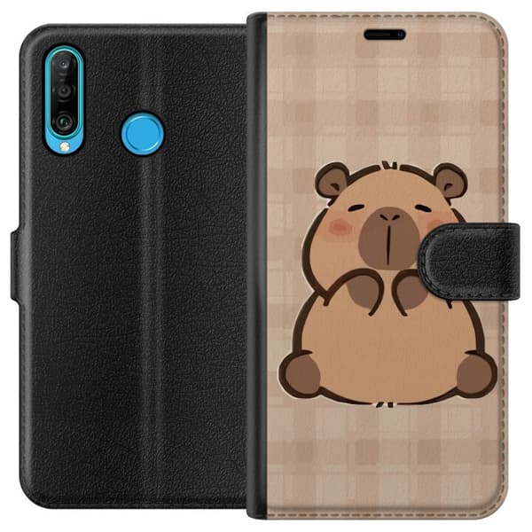 Huawei P30 lite Plånboksfodral Mobilskal kawaii capybara flera figurer japansk stil