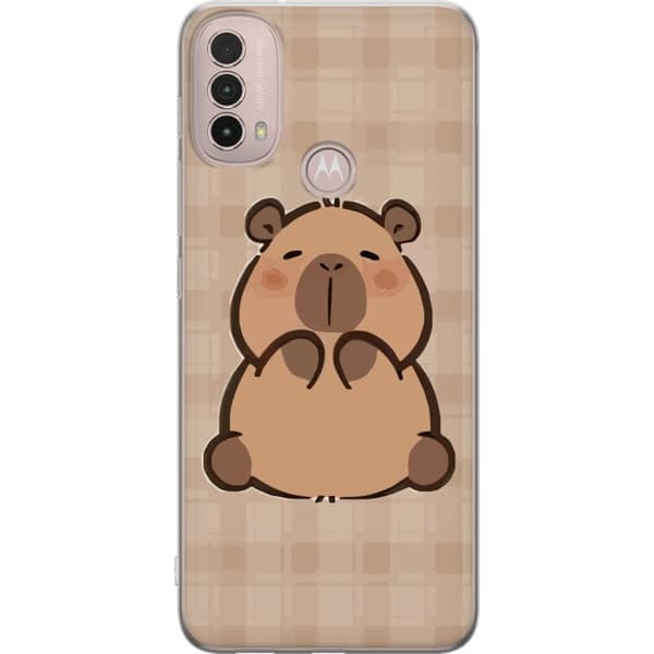 Motorola Moto E40 Läpinäkyvä kuori Mobilskal kawaii capybara flera figurer japansk stil