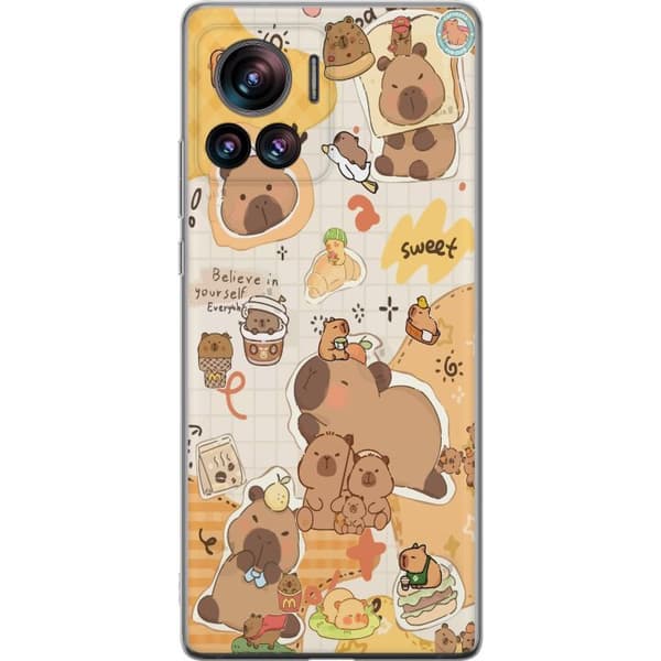 Motorola Edge 30 Ultra Gjennomsiktig deksel Kawaii capybara mobilskal med gulliga djurmotiv