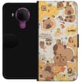 Miniatyrbild 1 av 3: Nokia 5.4 Plånboksfodral Kawaii capybara mobilskal med gulliga djurmotiv