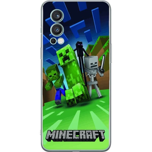 OnePlus Nord 2 5G Genomskinligt Skal Minecraft Creeper mobilskal i klassisk grön pixelstil