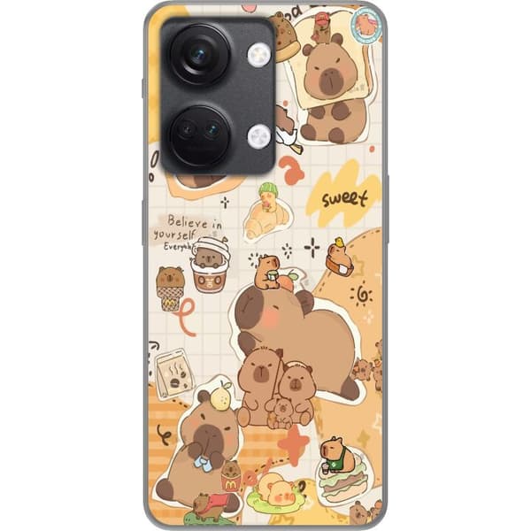OnePlus Nord 3 Läpinäkyvä kuori Kawaii capybara mobilskal med gulliga djurmotiv