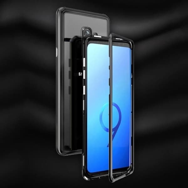 Coque för Samsung Galaxy S9 - Magnetisk Svart Helskydd Metall [Phonillico®]