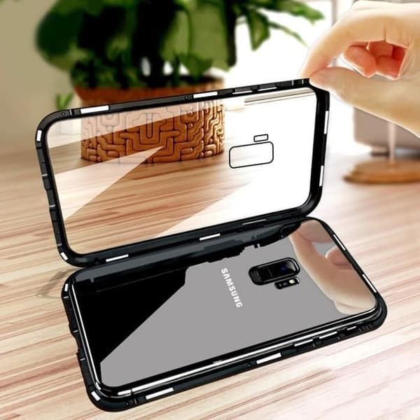Coque för Samsung Galaxy S9 - Magnetisk Svart Helskydd Metall [Phonillico®]