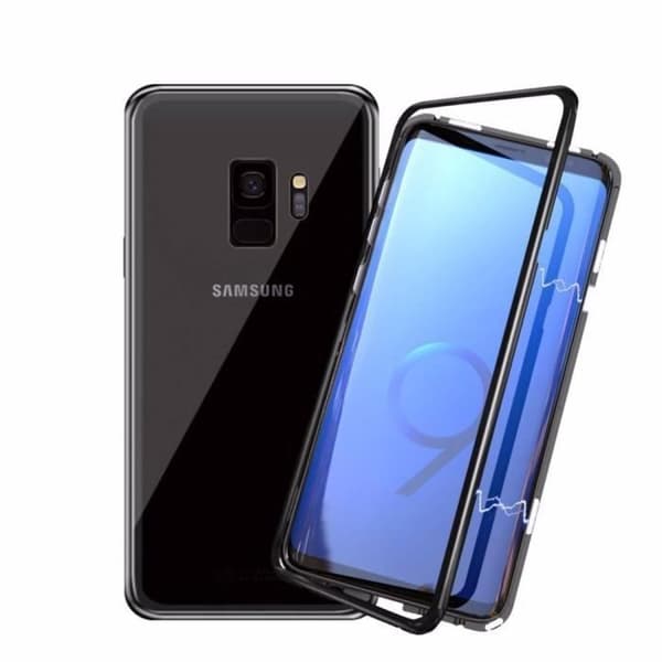 Coque för Samsung Galaxy S9 - Magnetisk Svart Helskydd Metall [Phonillico®]