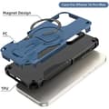 Miniatyrbild 3 av 6: MagSafe Magnetisk Skyddsfodral för iPhone 16 Pro, Stötskyddande Robust 360° Skydd, Inbyggd Stöd, Ultra Hållbar - BLÅ