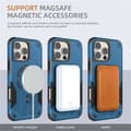 Miniatyrbild 6 av 6: MagSafe Magnetisk Skyddsfodral för iPhone 16 Pro, Stötskyddande Robust 360° Skydd, Inbyggd Stöd, Ultra Hållbar - BLÅ