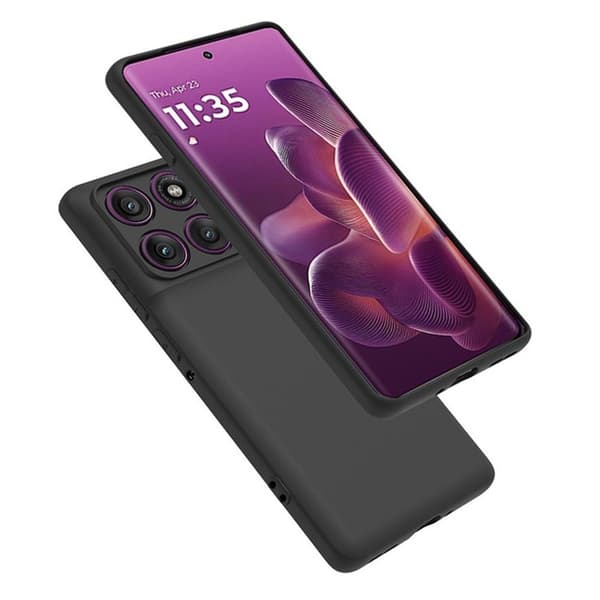 SKALO Motorola Edge 60 Pro 5G Mattamusta Ultraohut TPU Suojakuori - Musta