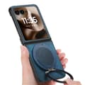 Miniatyrbild 4 av 11: SKALO Motorola Razr 60 Ultra 5G D21 Kickstand Retro PU-Läder Skal - Blå