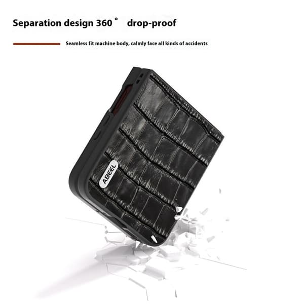 SKALO Motorola Razr 60 Ultra 5G ABEEL Krokotiilinahka Suojakuori - Musta