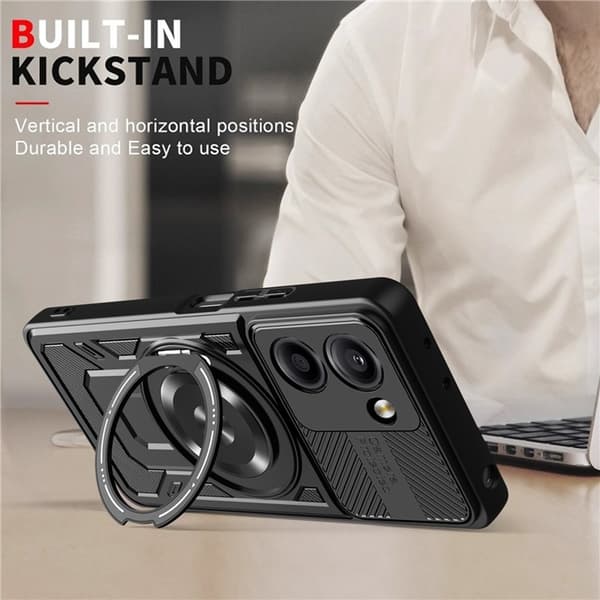 SKALO Xiaomi Redmi A5 4G Armor Hybrid Magneettirengas Suojakuori - Ruusukulta