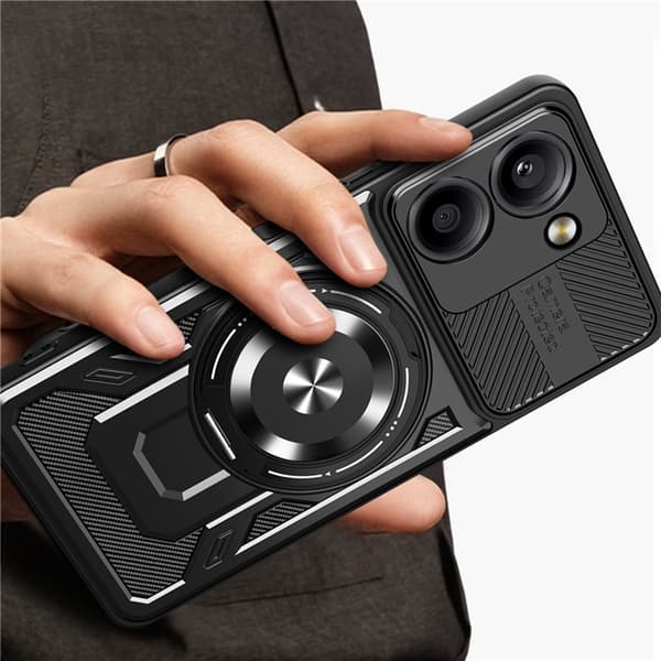 SKALO Xiaomi Redmi A5 4G Armor Hybrid Magneettirengas Suojakuori - Ruusukulta