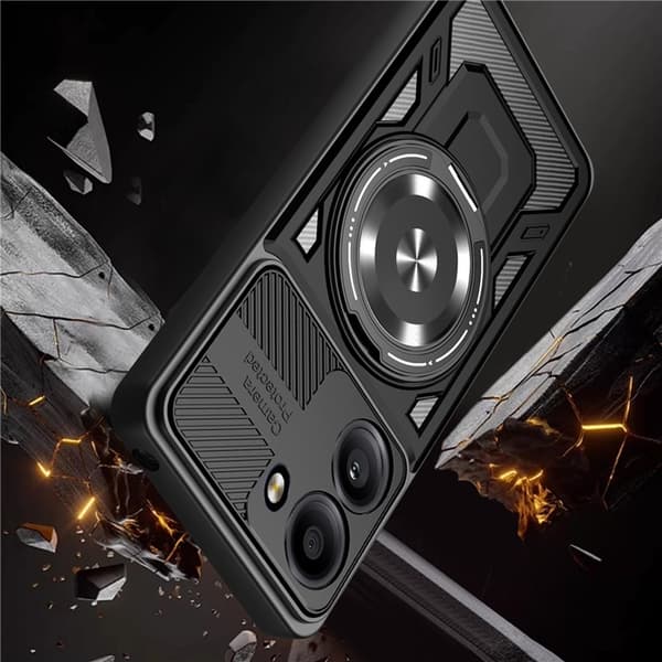 SKALO Xiaomi Redmi A5 4G Armor Hybrid Magneettirengas Suojakuori - Ruusukulta