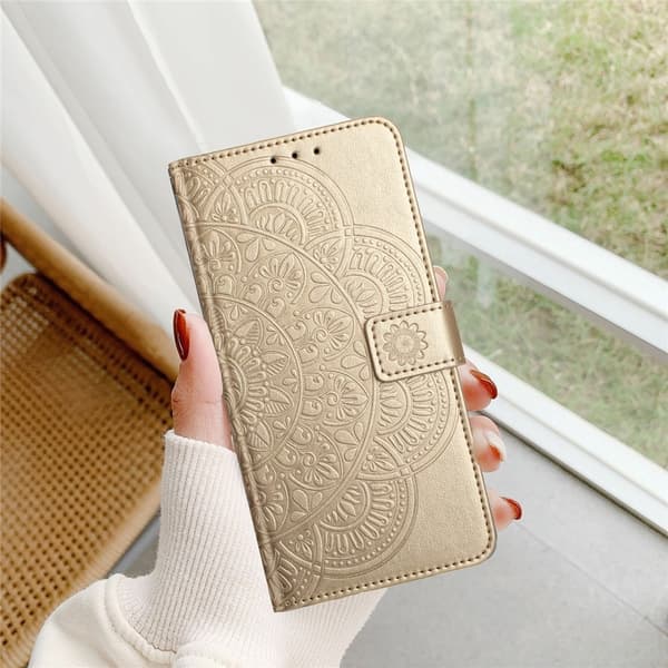 SKALO Xiaomi Redmi A5 4G Mandala Kukka Lompakkokotelo - Kulta