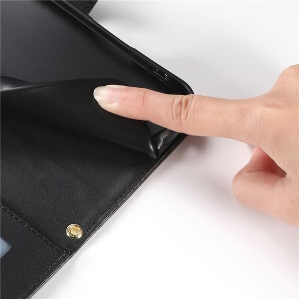 SKALO Xiaomi Redmi A5 4G Tikattu PU-nahkainen Olkahihna Lompakkokotelo - Musta