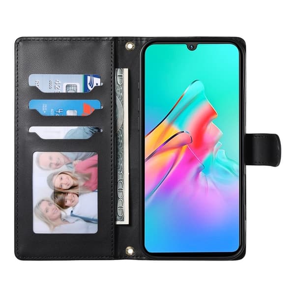 SKALO Xiaomi Redmi A5 4G Tikattu PU-nahkainen Olkahihna Lompakkokotelo - Musta