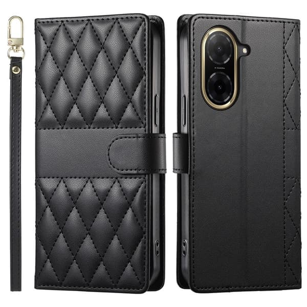 SKALO Xiaomi Redmi A5 4G Tikattu PU-nahkainen Olkahihna Lompakkokotelo - Musta