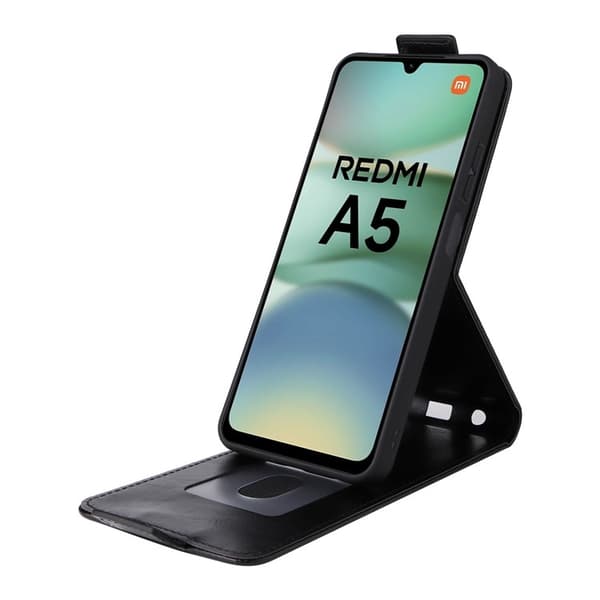 SKALO Xiaomi Redmi A5 4G Pysty PU-nahka Suojakuori - Musta