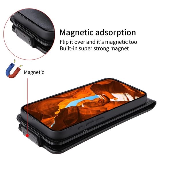 SKALO Xiaomi Redmi A5 4G Pysty PU-nahka Suojakuori - Musta