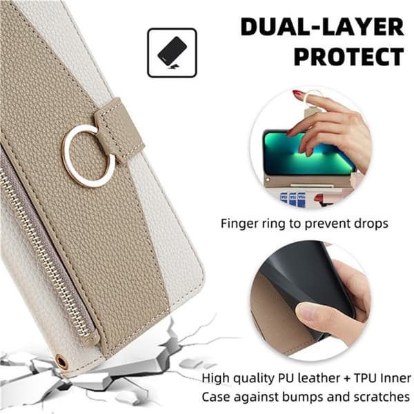 SKALO Xiaomi Redmi A5 4G Litchi Makeup Mirror Lompakkokotelo - Valkoinen