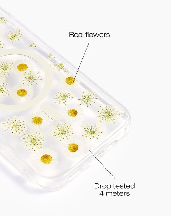 Clear Case MagSafe iPhone 15 Pro Max Daisy Bloom