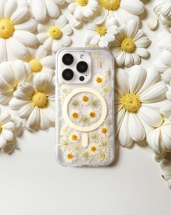 Clear Case MagSafe iPhone 15 Pro Max Daisy Bloom