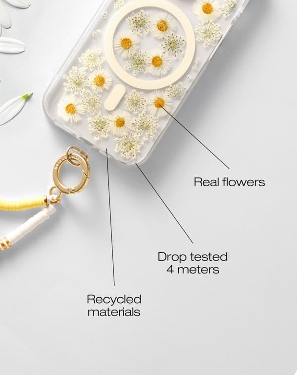Clear Case MagSafe iPhone 15 Pro Max Daisy Bloom