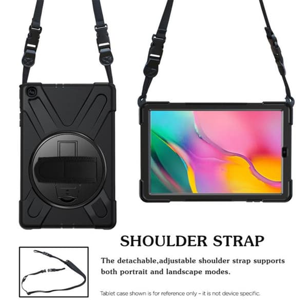 Coque för iPad Air 11 2024 / iPad Pro 11 2018 Förstärkt 3M Ställ med Rem Eiger Svart