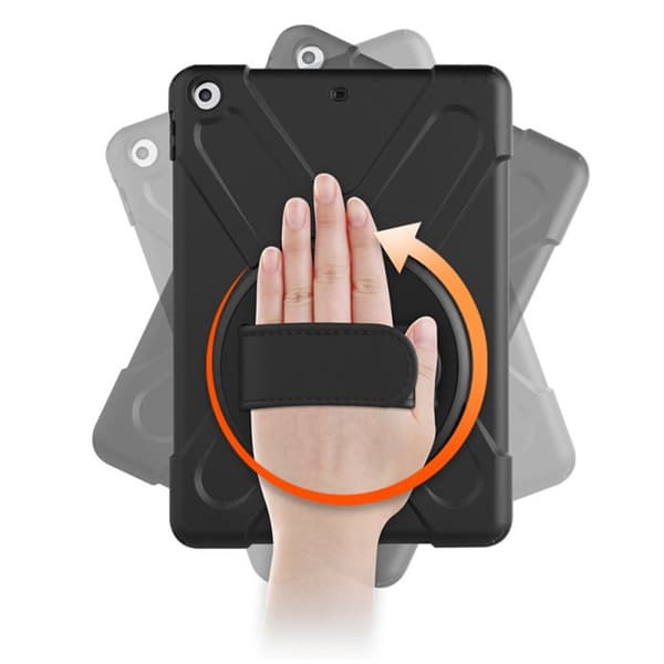 Coque för iPad Air 11 2024 / iPad Pro 11 2018 Förstärkt 3M Ställ med Rem Eiger Svart