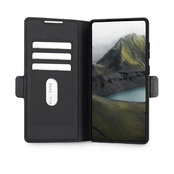 Foliofodral Galaxy S25 Ultra Oslo Pro Läder Ställ och Kortfack Certifierad GRS DBRAMANTE1928 Svart