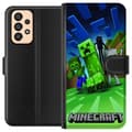 Miniatyrbilde 1 av 3: Samsung Galaxy A33 5G Lommeboketui Minecraft Creeper mobilskal i klassisk grön pixelstil