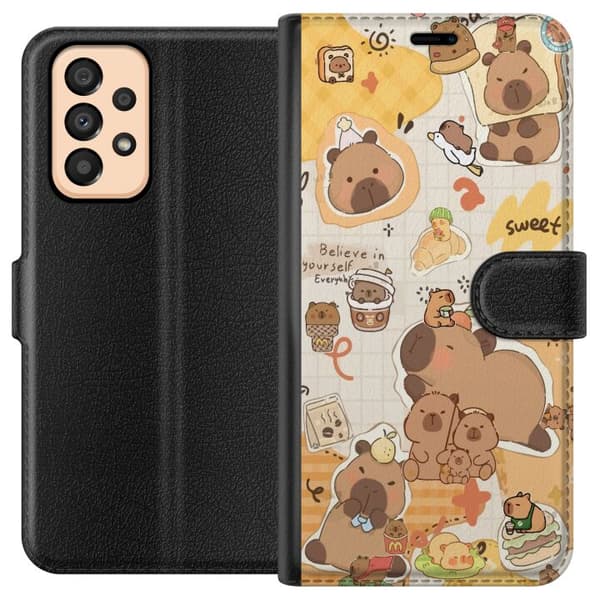 Samsung Galaxy A33 5G Lommeboketui Kawaii capybara mobilskal med gulliga djurmotiv
