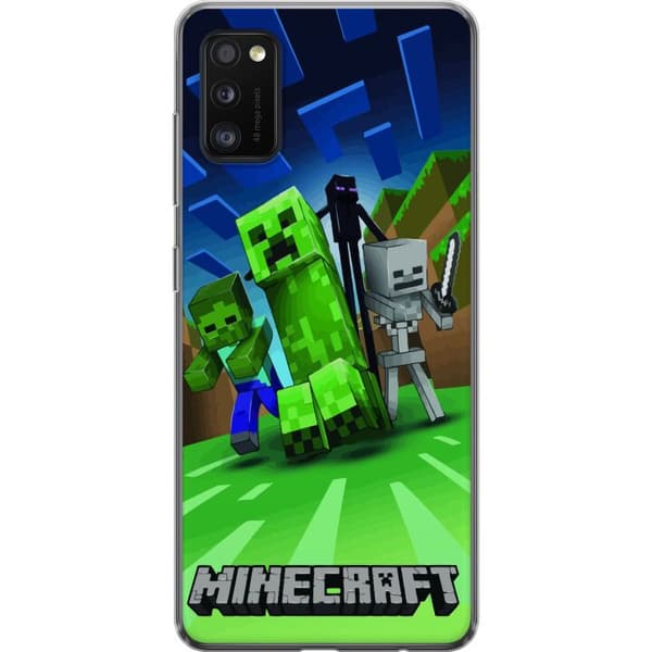 Samsung Galaxy A41 Genomskinligt Skal Minecraft Creeper mobilskal i klassisk grön pixelstil