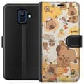 Miniatyrbillede 1 af 3: Samsung Galaxy A6 (2018) Tegnebogsetui Kawaii capybara mobilskal med gulliga djurmotiv