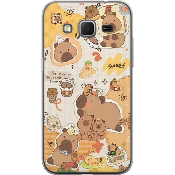 Samsung Galaxy Core Prime Gennemsigtig cover Kawaii capybara mobilskal med gulliga djurmotiv