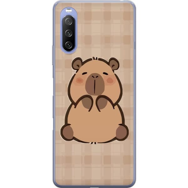Sony Xperia 10 III Lite Gennemsigtig cover Mobilskal kawaii capybara flera figurer japansk stil