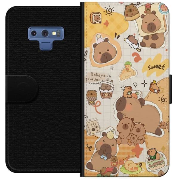 Samsung Galaxy Note9 Lommeboketui Kawaii capybara mobilskal med gulliga djurmotiv